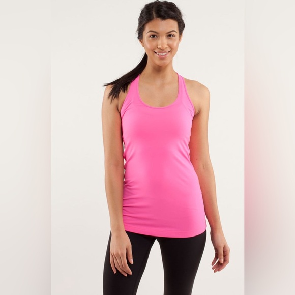 LULULEMON ORIGINAL BUBBLEGUM PINK CRB TANK TOP REVERSIBLE COOL RACERBACK 6 EUC - Picture 1 of 3